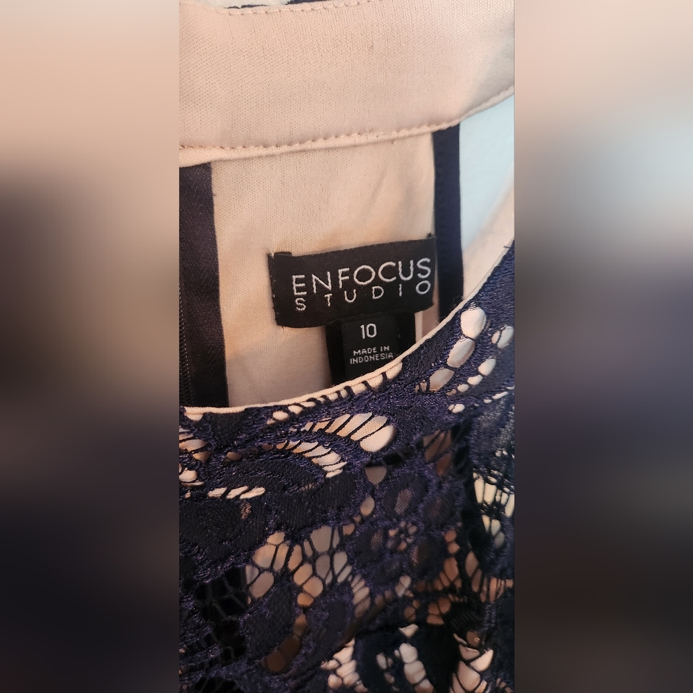 Enfocus Studio Women's Navy Blue dress size 10 - Picture 4 of 6